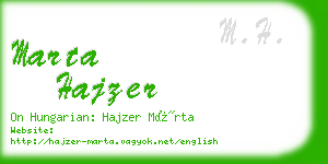 marta hajzer business card